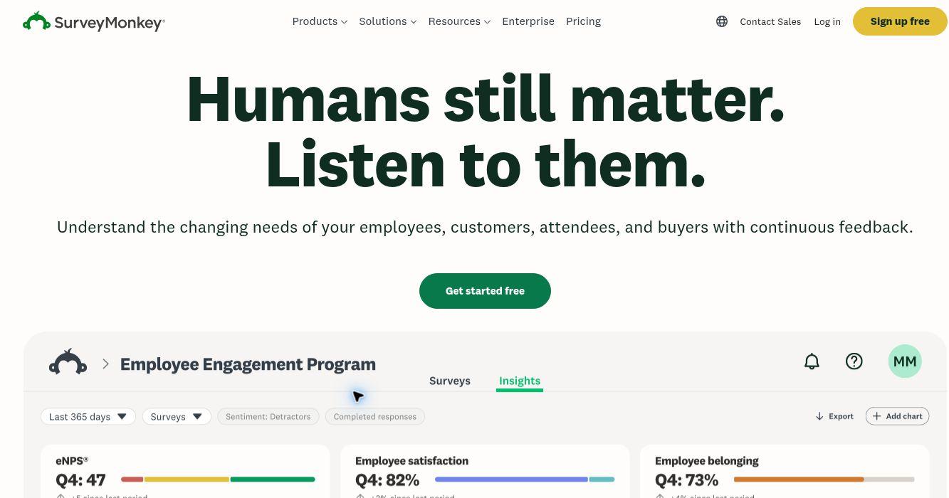 Скриншот сайта SurveyMonkey.